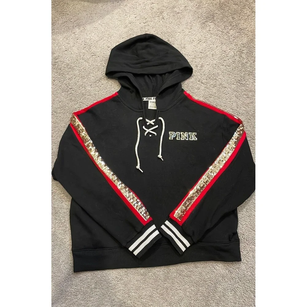 VS PINK Rose Bling Hoodie - Picture 3 of 4